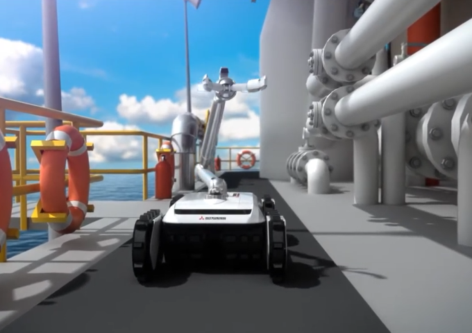 海上の石油・化学プラントの無人点検をIoTロボットがサポート。データ活用で更なる価値創造を目指す